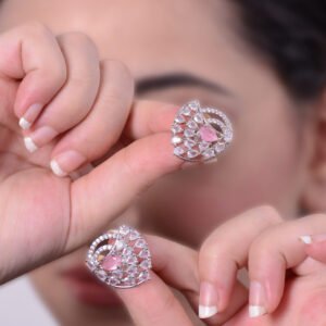 Pink Stone earring Tops Zne1005