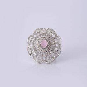 Pink Zircon Silver Ring Znr1005