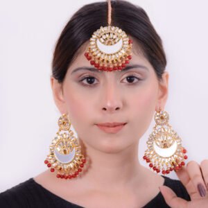 Maroon Pearls Golden Earring Zne1036