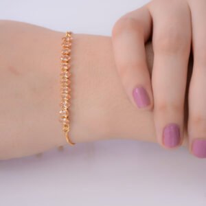 Golden Bracelets With Copper Stones Znb1019