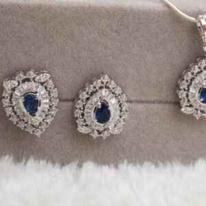 Pure Silver Set With Rhodium Plating