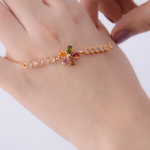 Multi Stones Golden Bracelets Znb1015