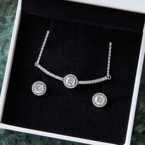 Pure Silver Set With Rhodium Plating