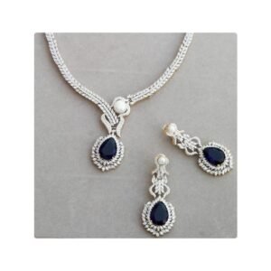 Pure Silver Set With Rhodium Plating