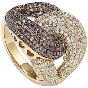 Silver Zircon And Golden Silver Rings