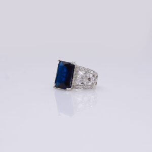 Stylish Blue Zircon Crystal Ring for Girls.