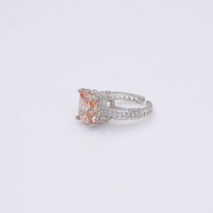 Stylish Silver Glass Zircon Crystal Ring for Girls/Women