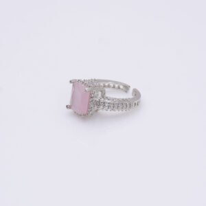 Stylish Silver Glass Zircon Crystal Ring for Girls/Women