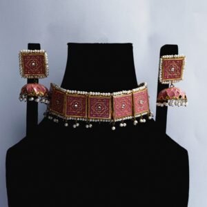 Pink Artificial necklace Set.