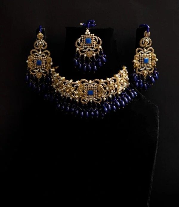 Purple & Golden jewellery set